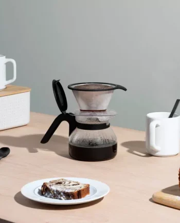 4c 16oz Dripper Set Pour Over Coffee Maker Black: 4 Cup Manual Drip Coffee Maker, BPA-Free, Dishwasher-Safe